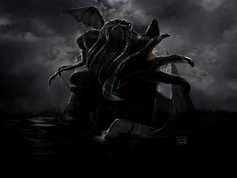 Cthulhu rising from the sea