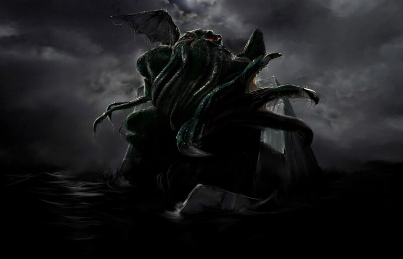 Cthulhu rising from the sea