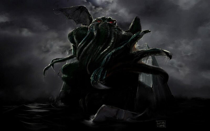 Cthulhu rising from the sea