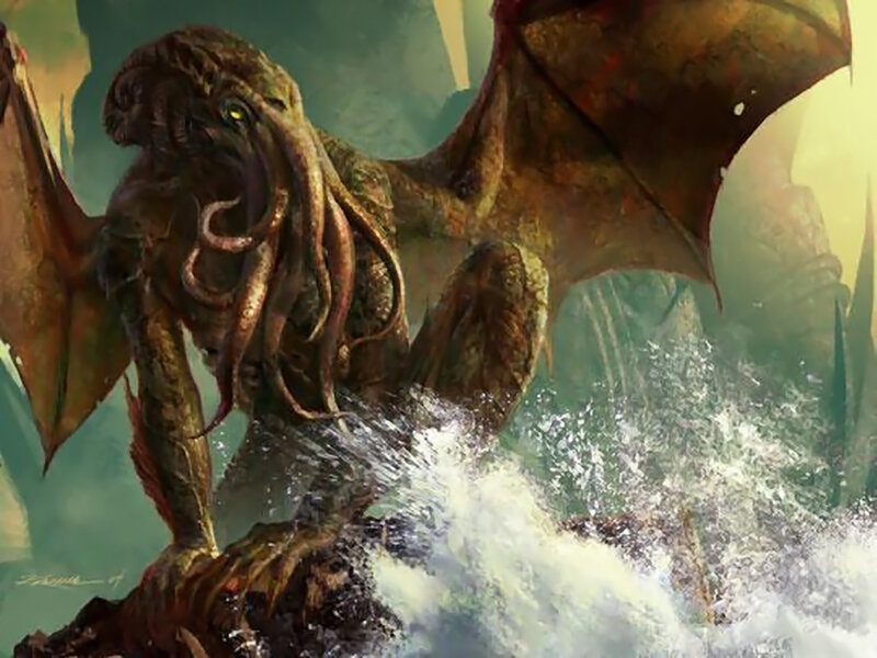 Cthulhu rising from the sea