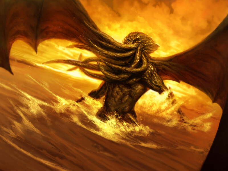 Cthulhu rising from the sea