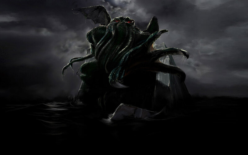 Cthulhu rising from the sea