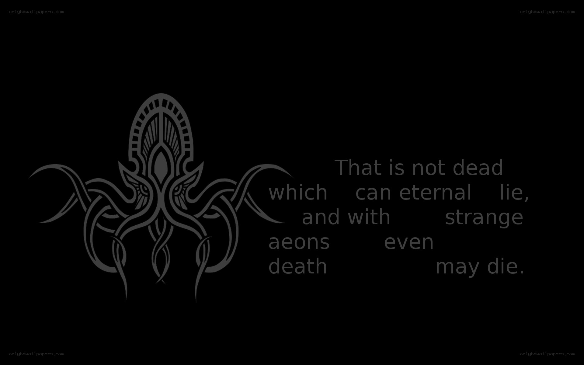 Cthulhu symbol with quote