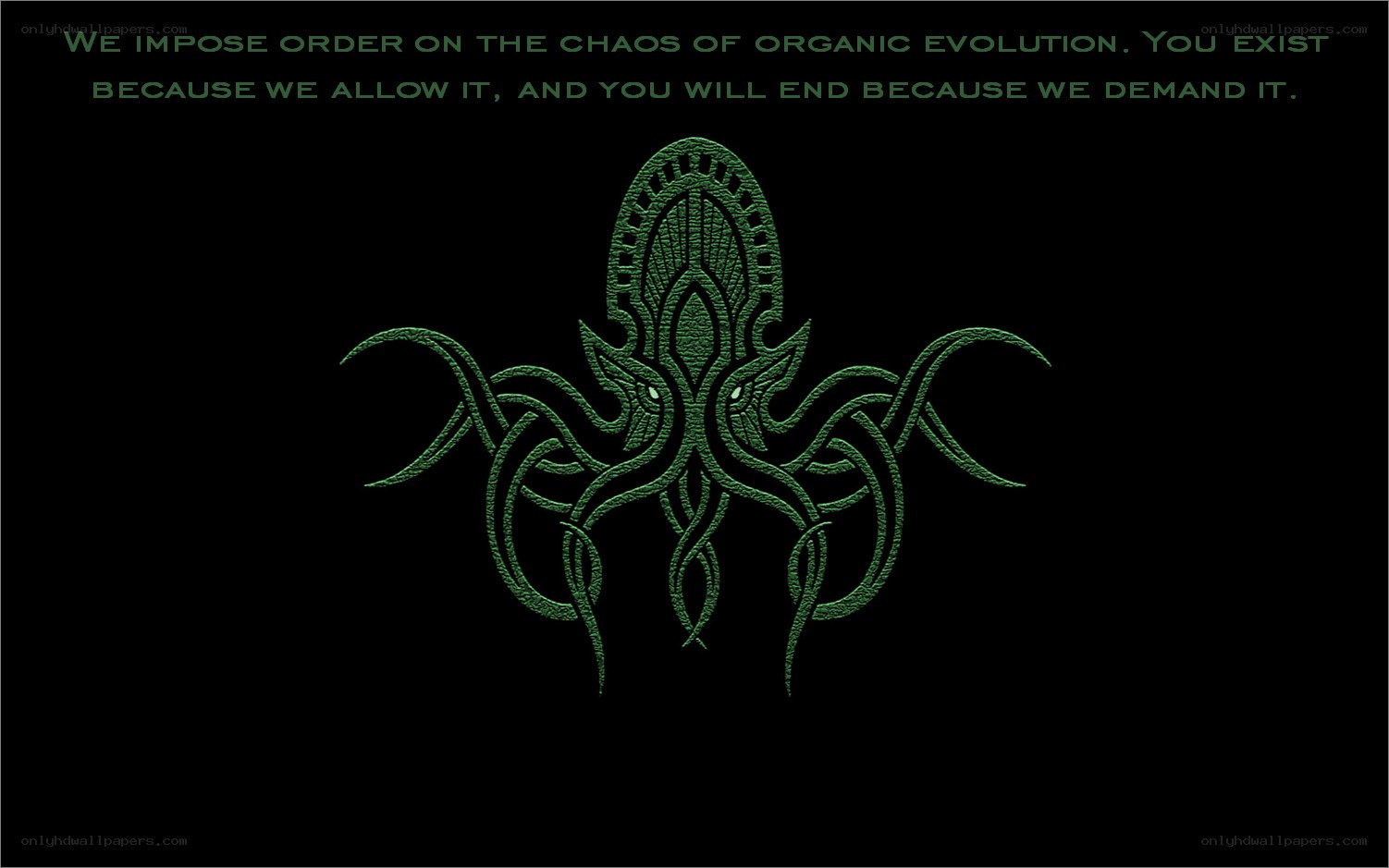 Cthulhu symbol with quote