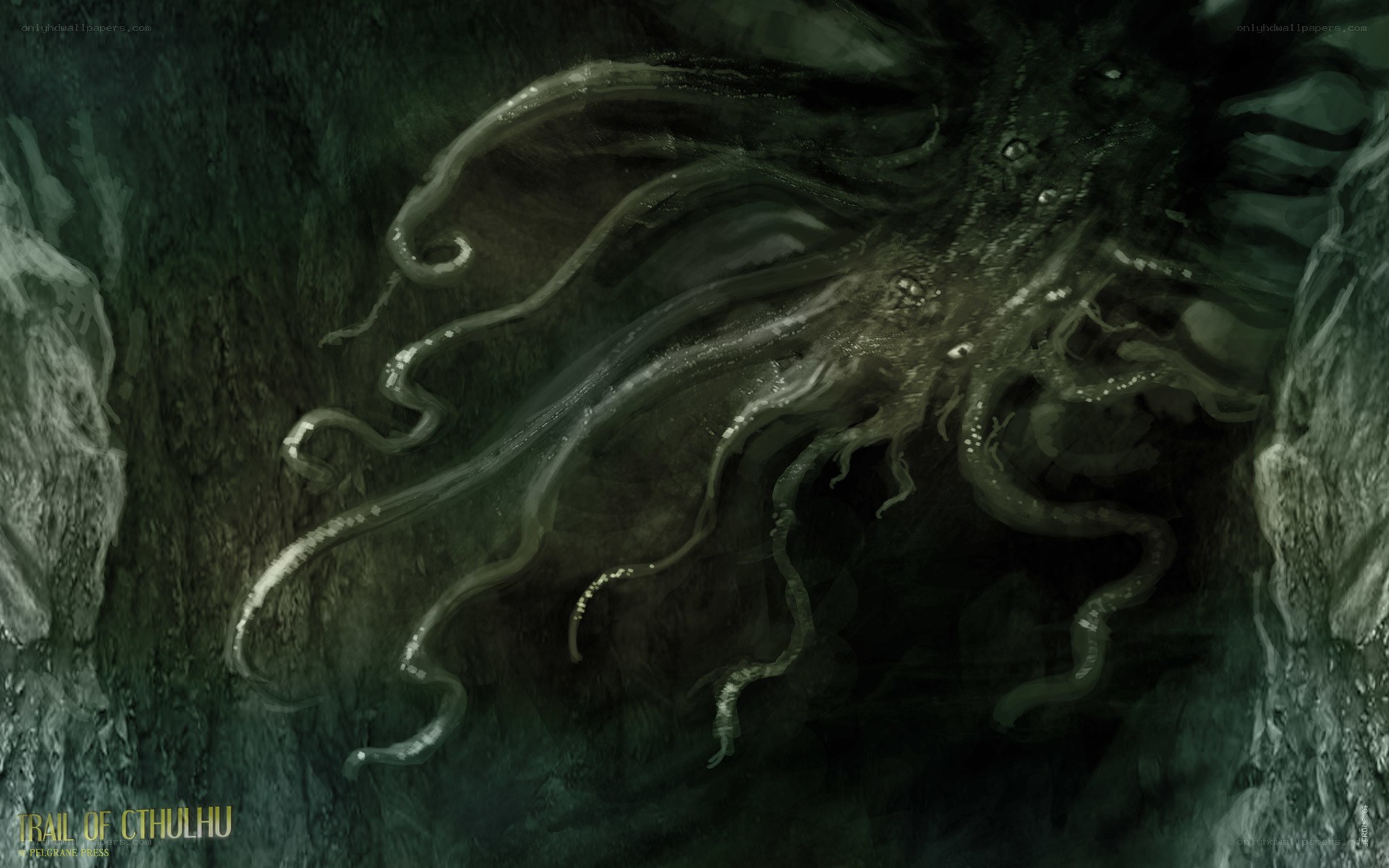 Cthulhu tentacles in dark cave