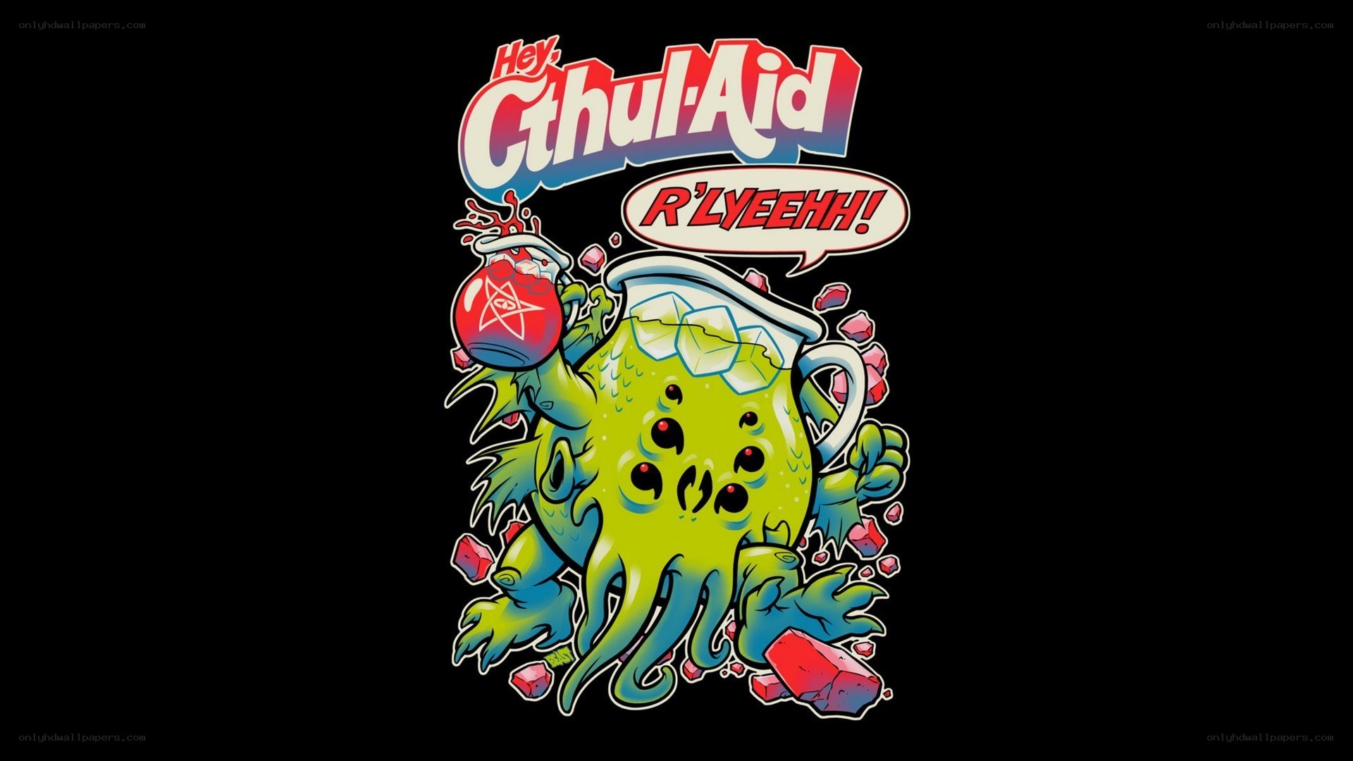Cthulhu-themed drink illustration