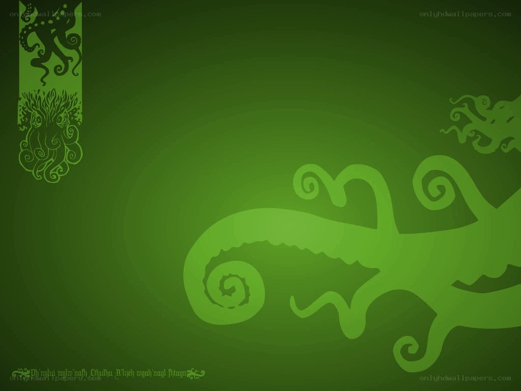 Cthulhu-themed green background