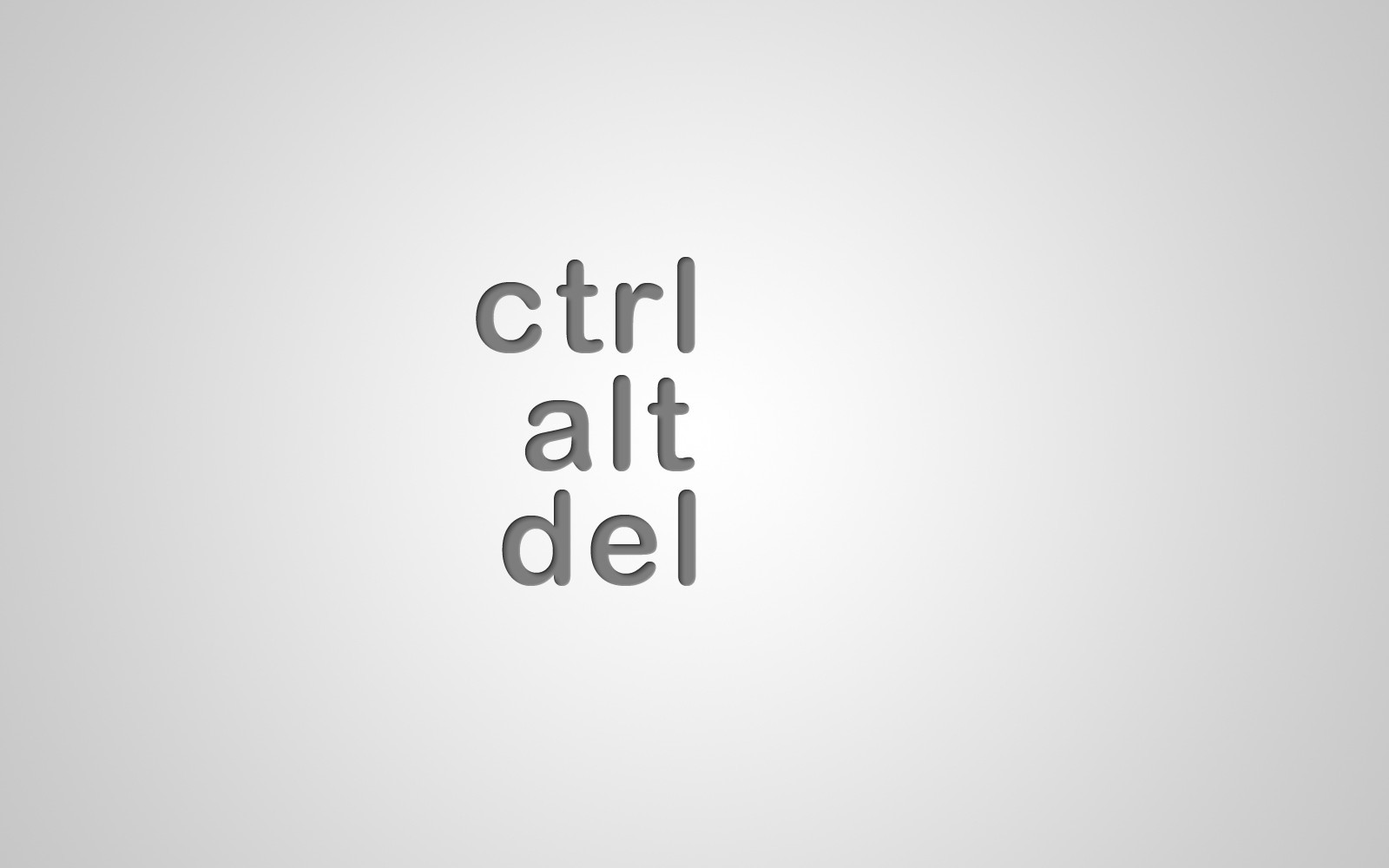 Ctrl Alt Del text