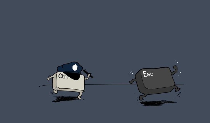Ctrl and Esc Keys Running — Gray