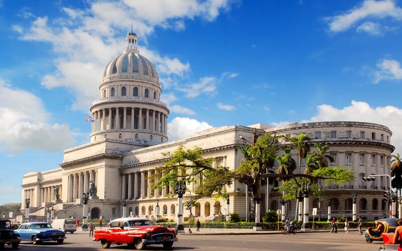 Cuban Capitol Building — Blue, Bright, Afternoon