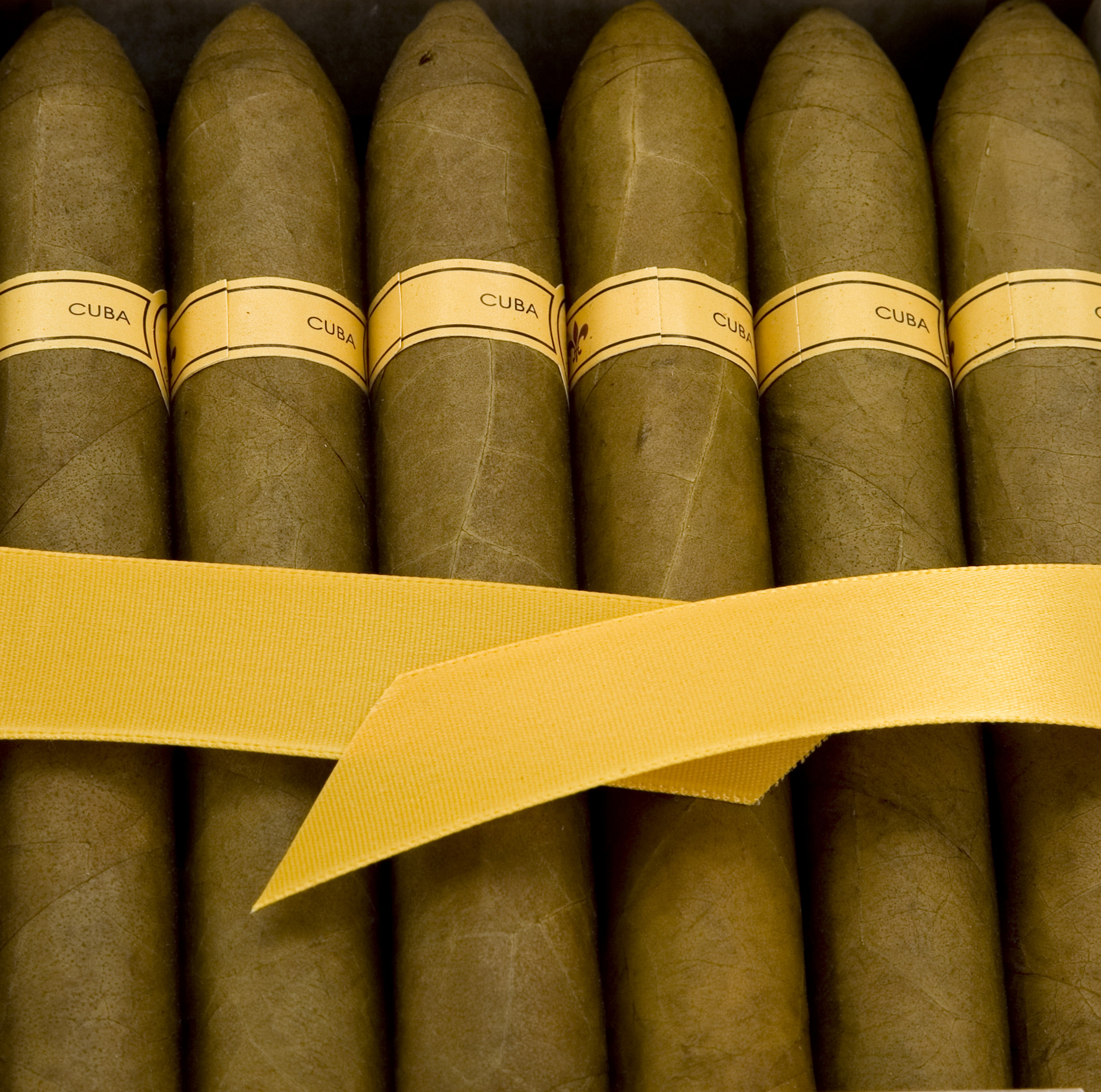 Cuban cigars in a box