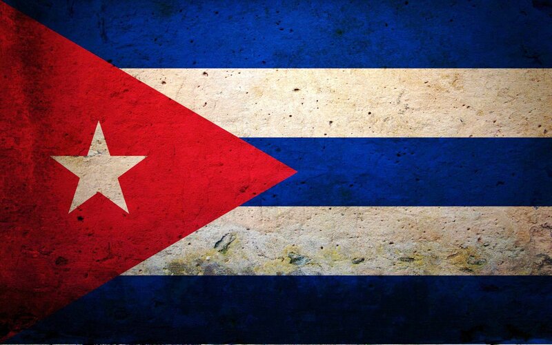 Cuban Flag on Textured Surface — Red