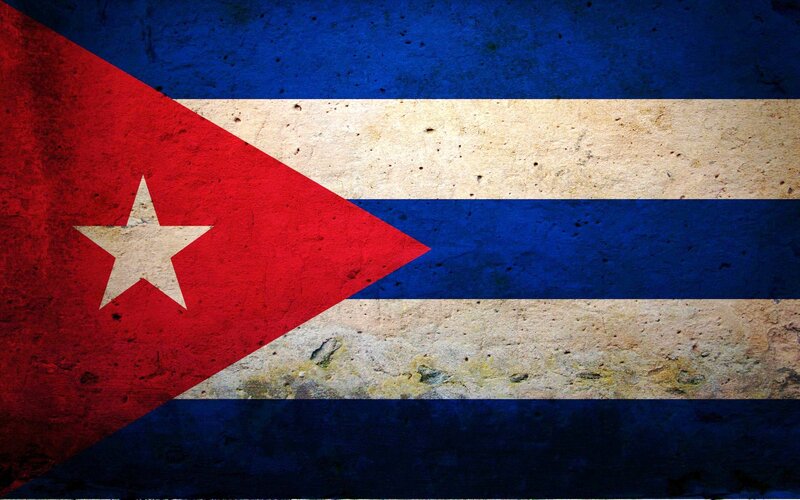 Cuban Flag on Textured Surface