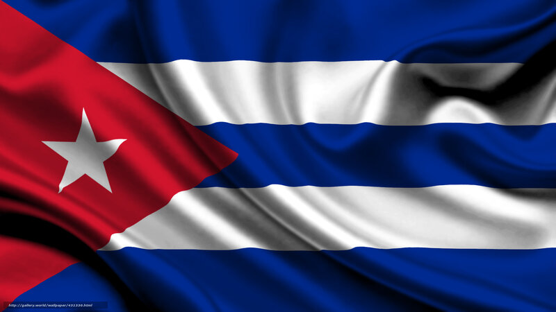 Cuban flag waving