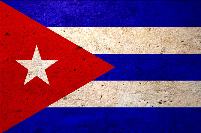Cuban flag with distressed texture