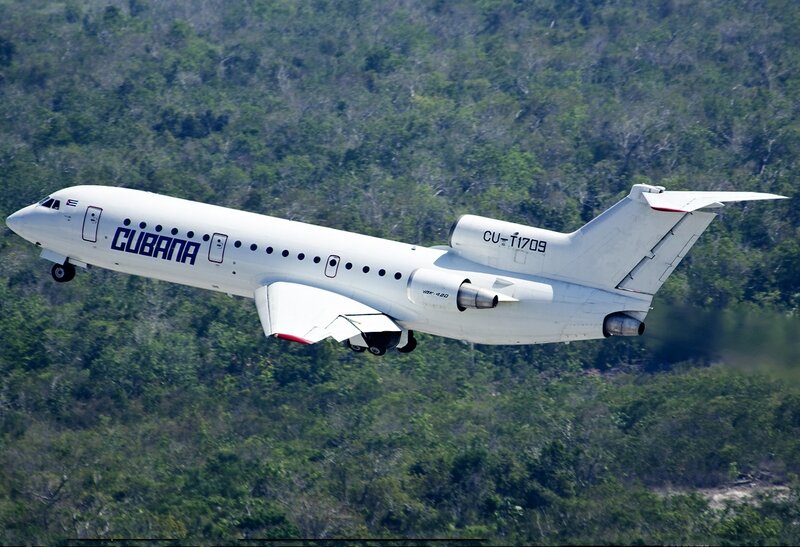 Cubana Airplane in Flight