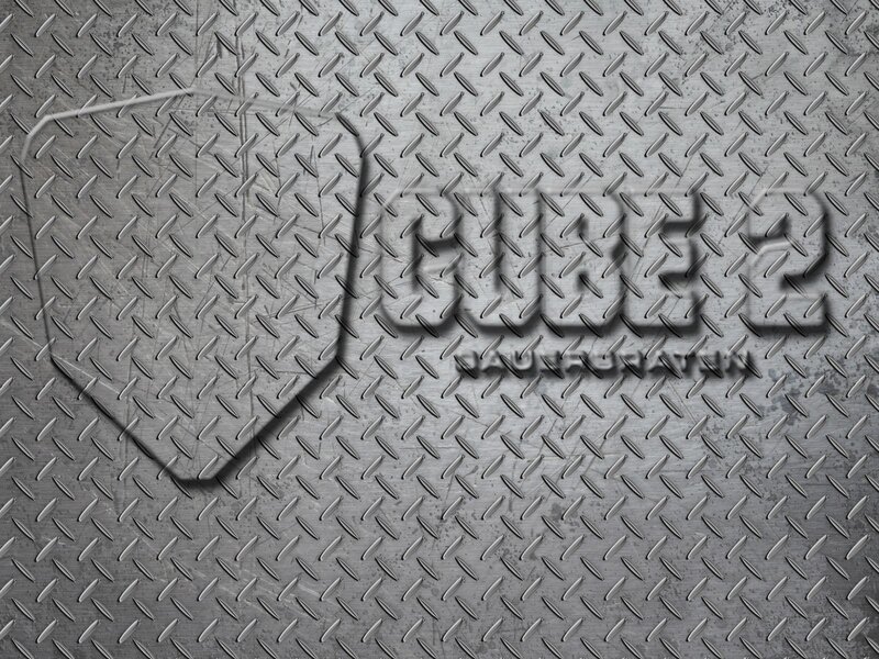 Cube 2 logo on metal