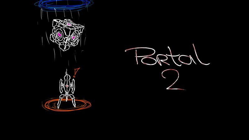 Cube and Robot Drawing