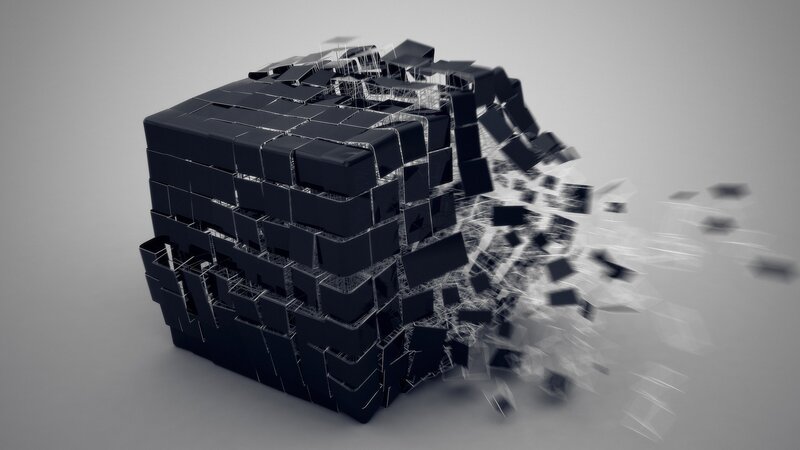 cube breaking apart
