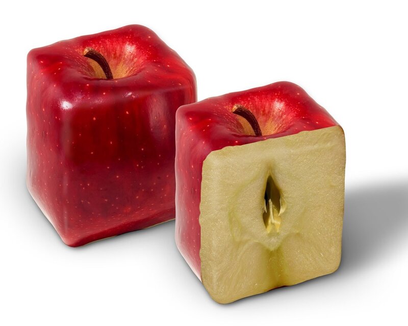cube-shaped apples