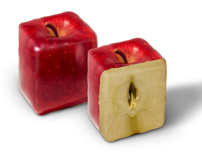 Cube-shaped Apples — Red