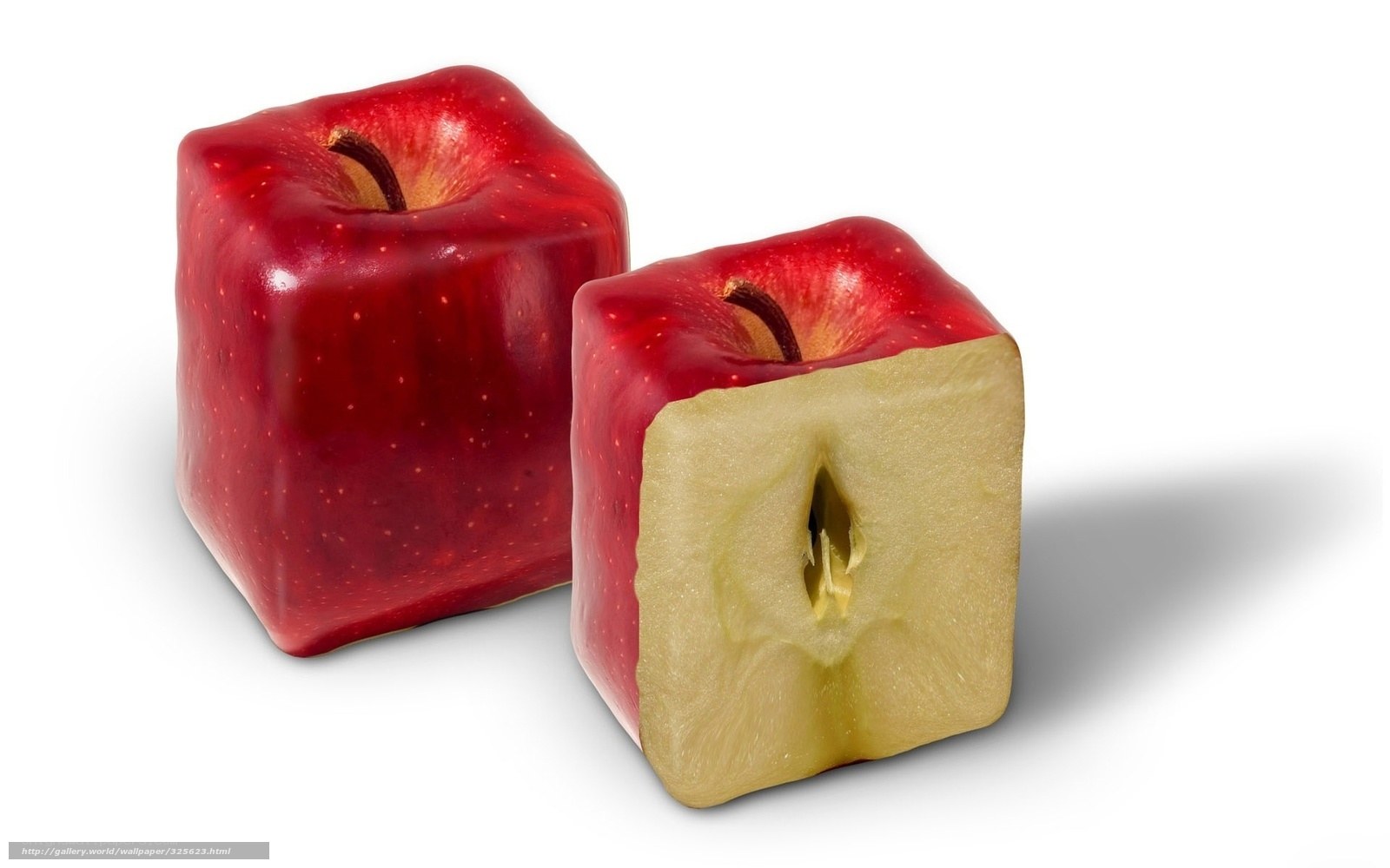 cube-shaped apples