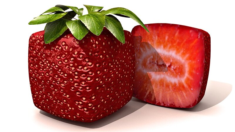 cube-shaped strawberry