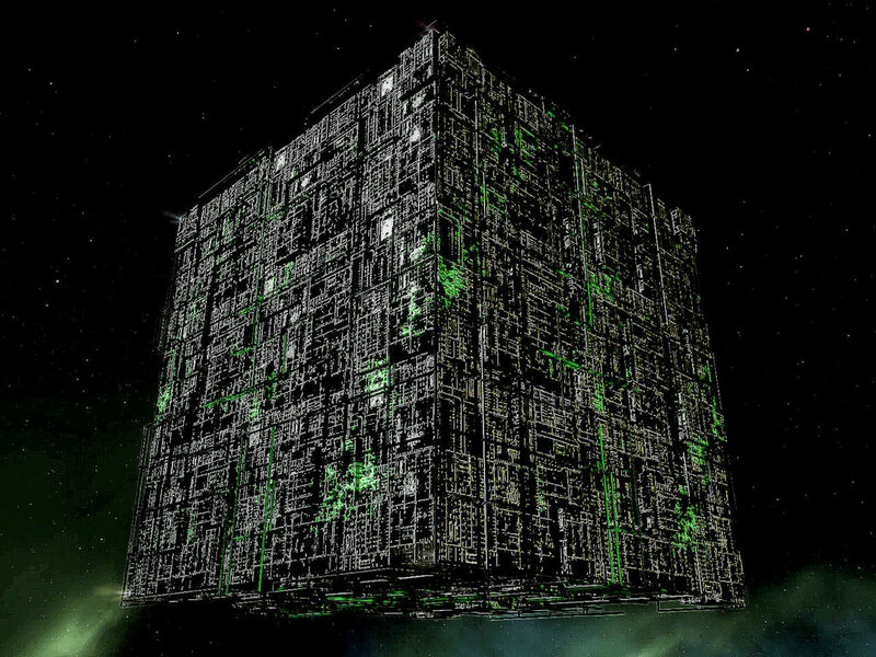 cube with circuit patterns
