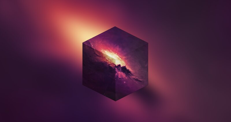 Cube with Galaxy Inside — Purple