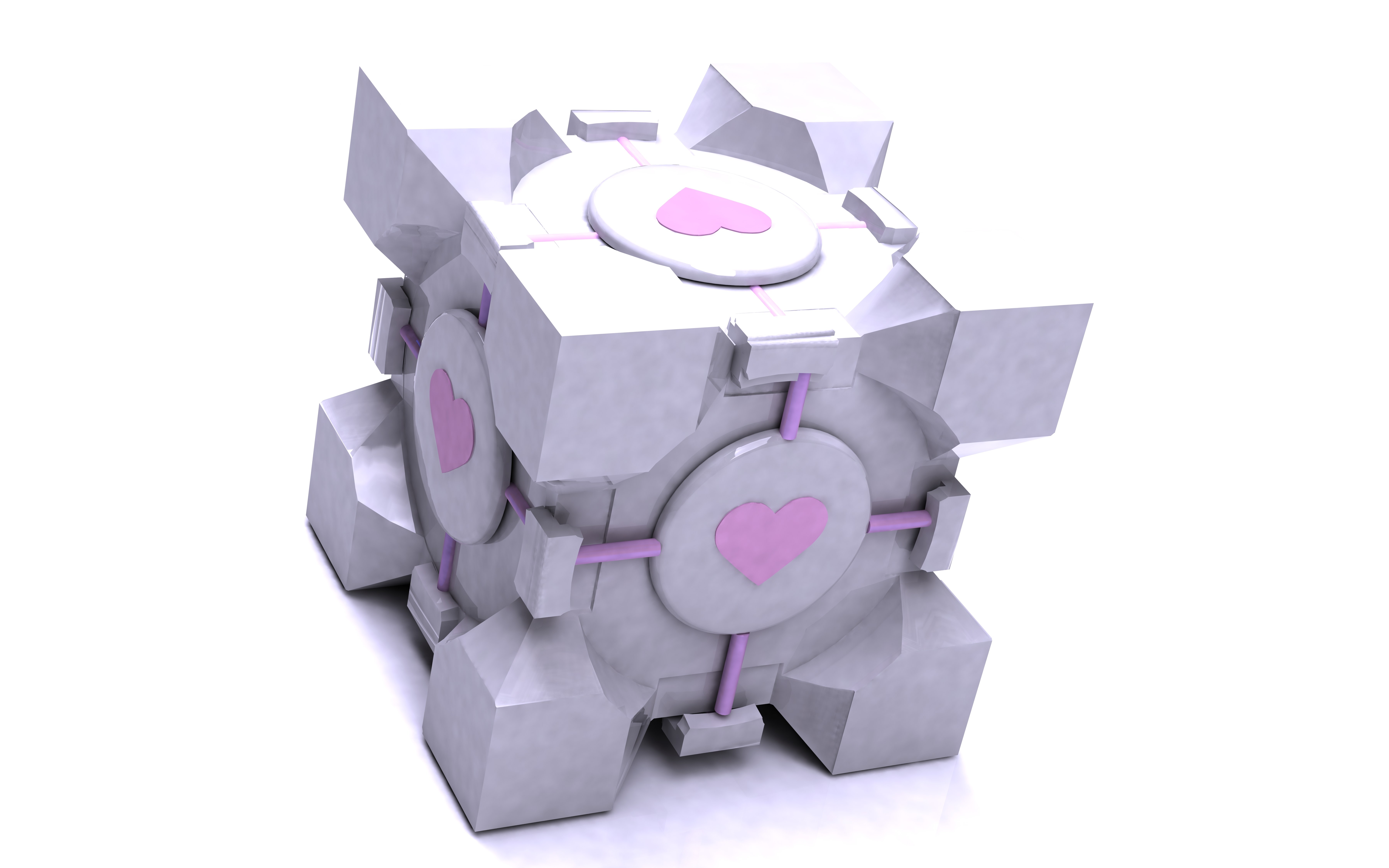 Cube with heart symbols
