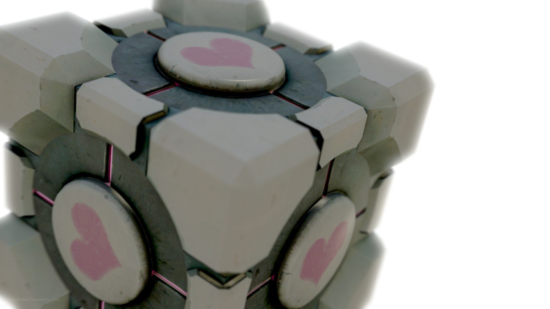 Cube with heart symbols