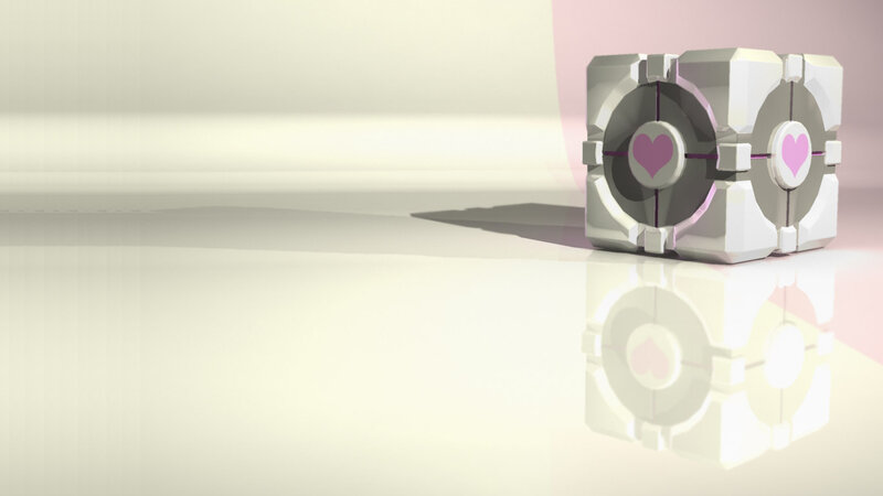 cube with heart symbols