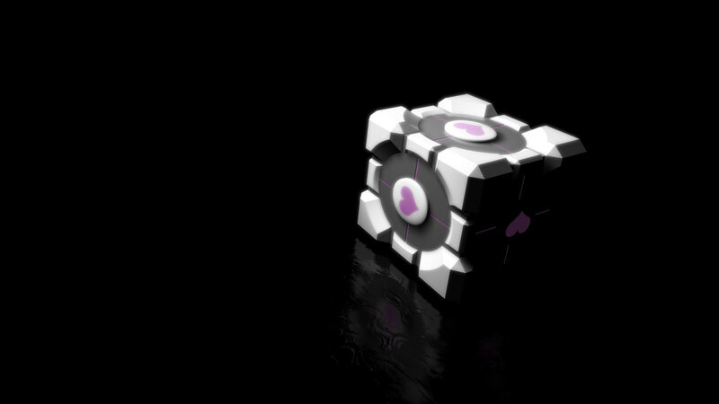 Cube with heart symbols