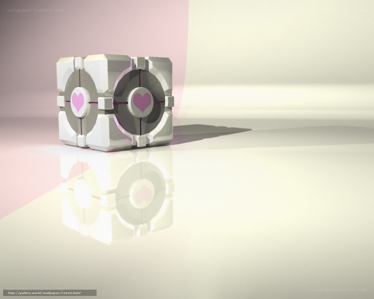 Cube with heart symbols