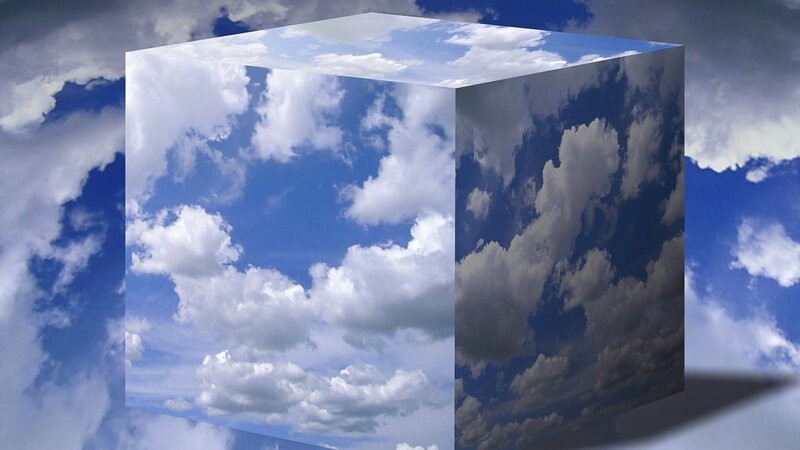 cube with sky texture