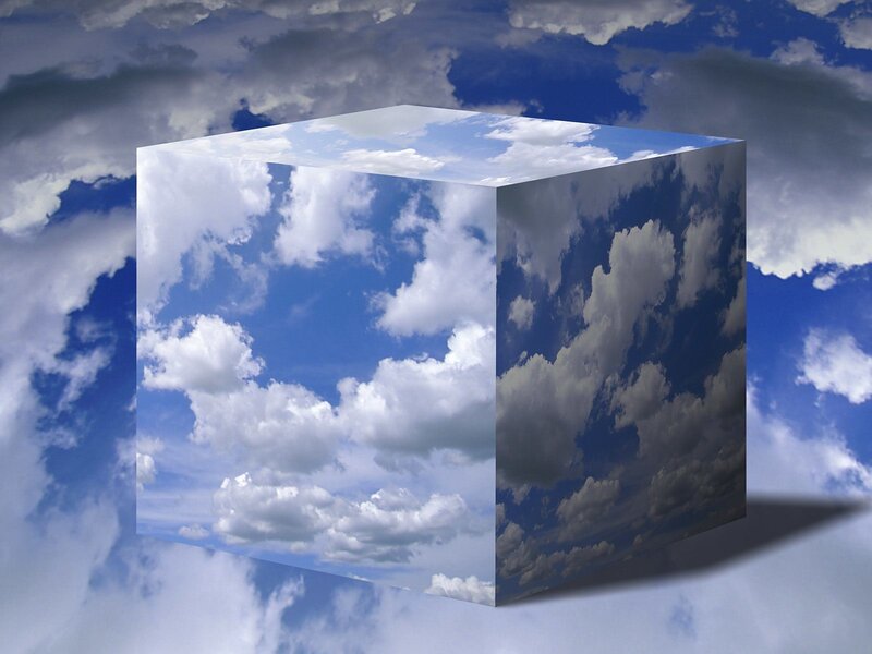 cube with sky texture