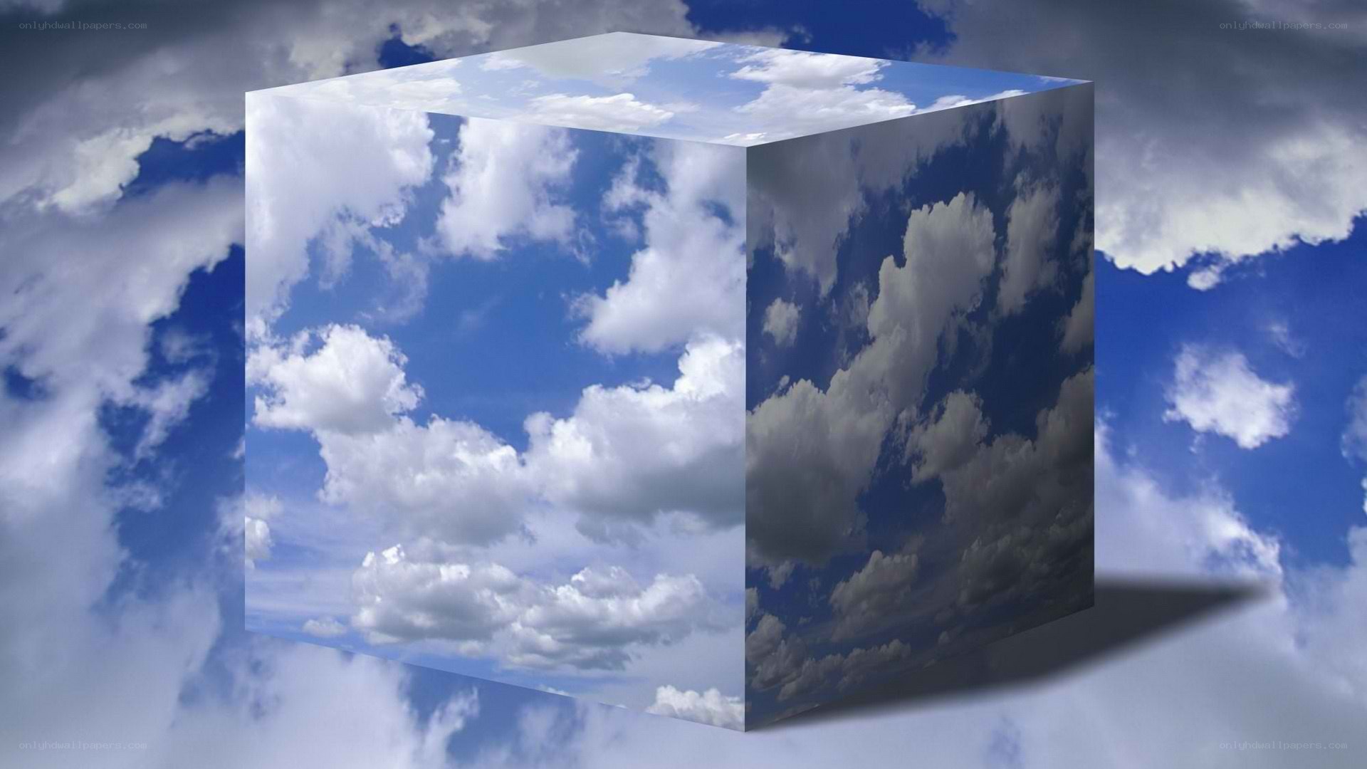 cube with sky texture