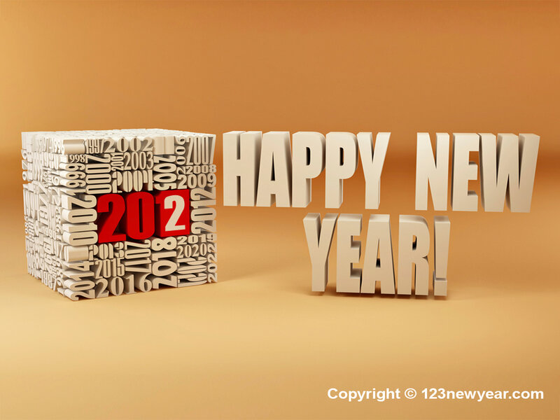 Cube with Year Numbers — Orange