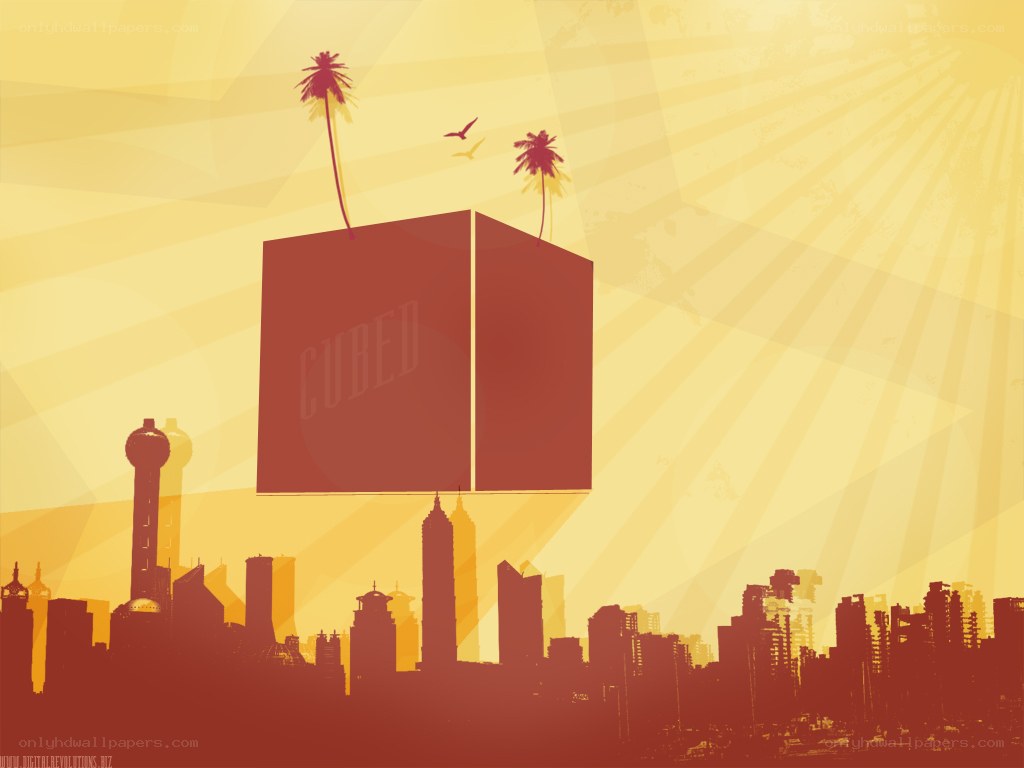 Cubed city skyline