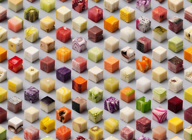 Cubed Fruit and Vegetable Pieces