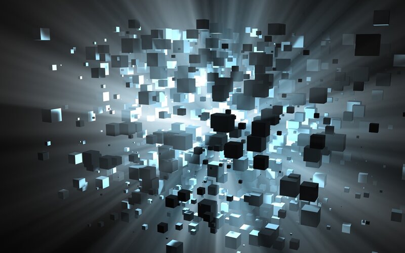 Cubes Exploding in Space