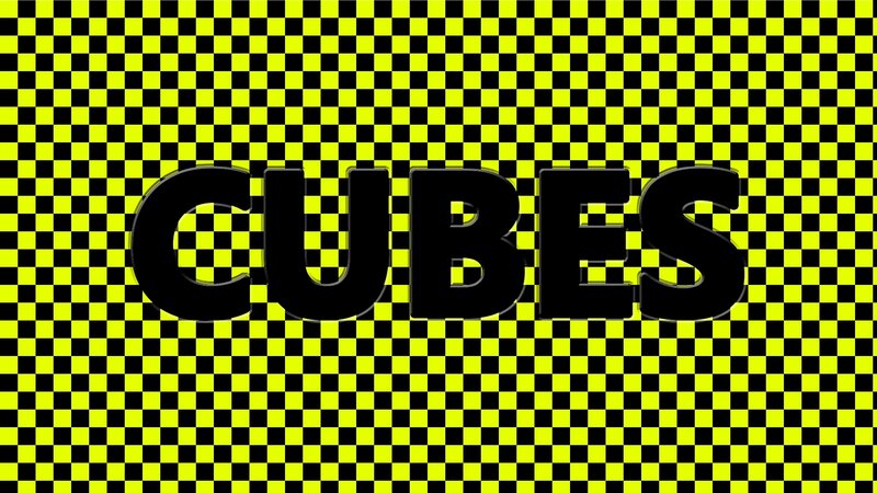 cubes on checkered background