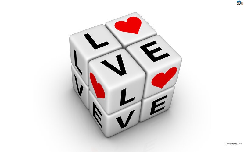 Cubes Spelling Love — White, Neutral