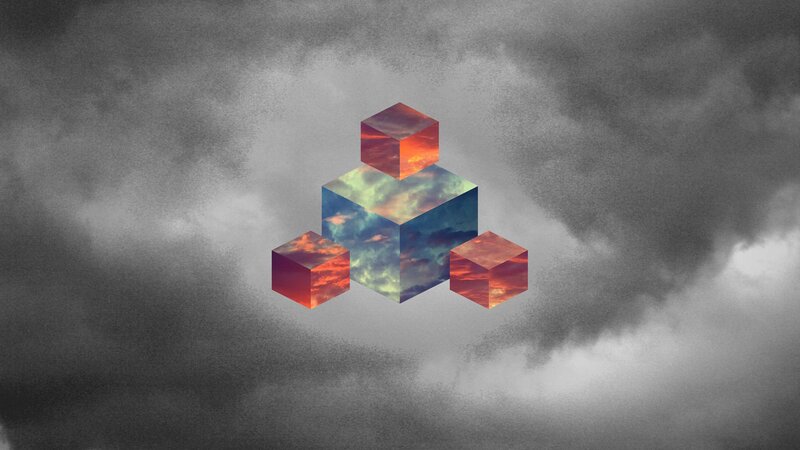 cubes with sky textures