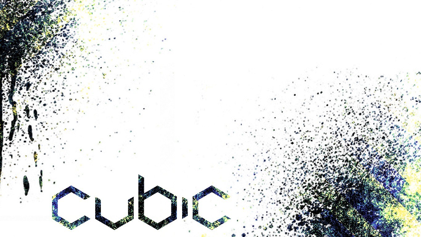 cubic text with particle effect