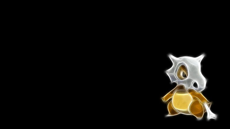 Cubone glowing on black