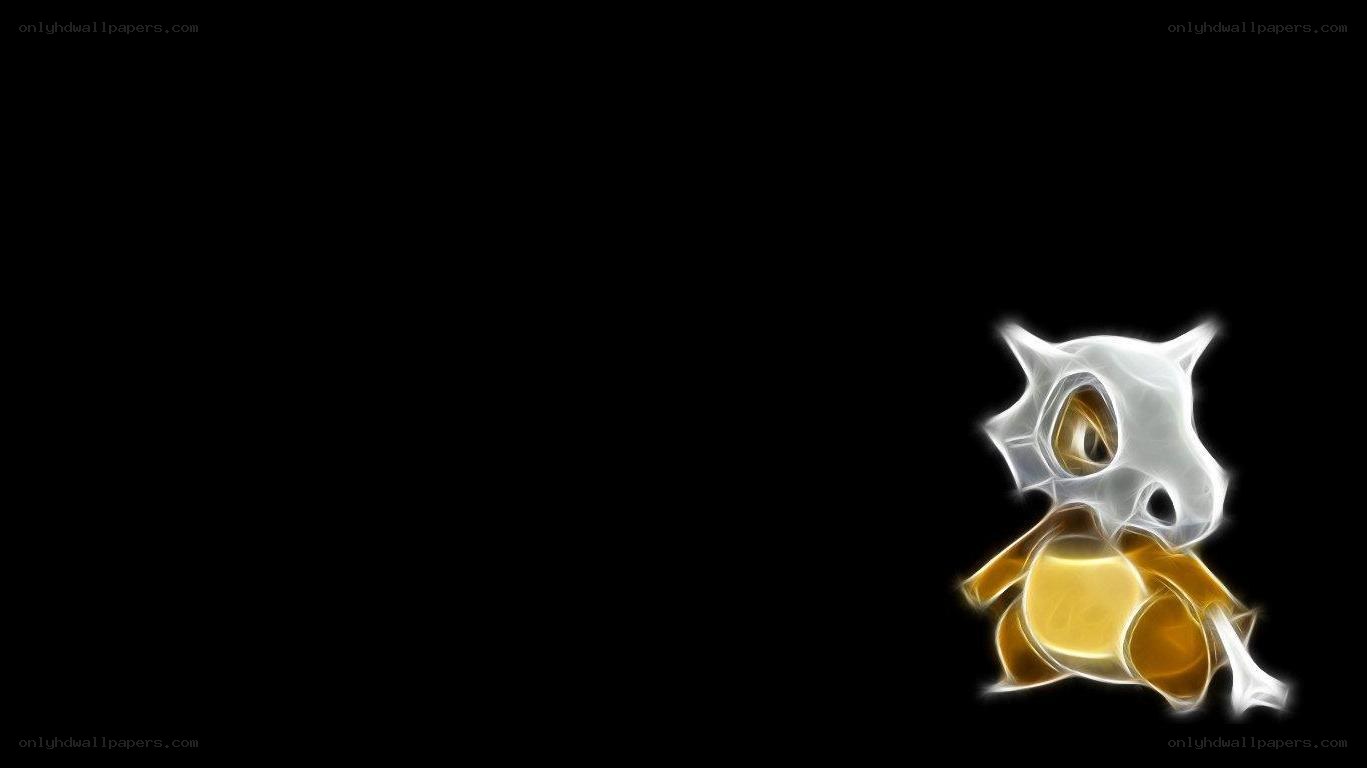 Cubone glowing on black