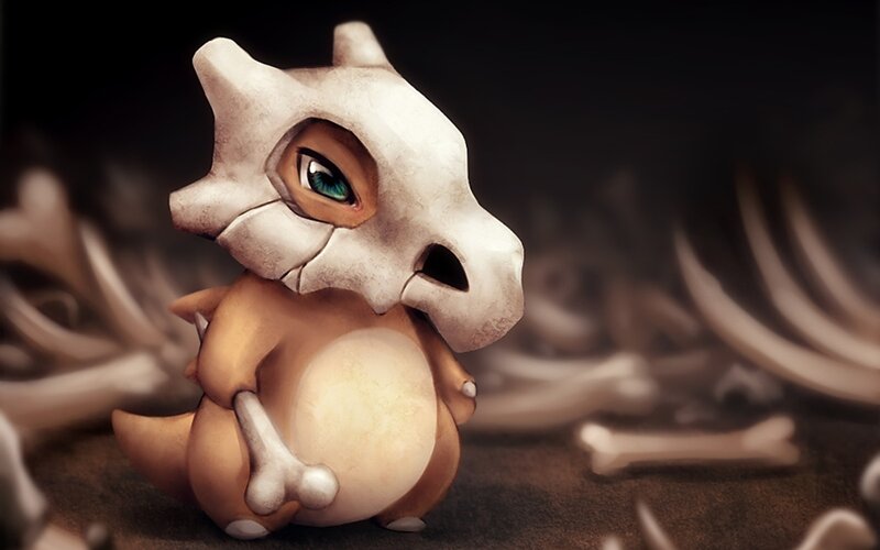 Cubone Holding Bone — Brown, Dramatic