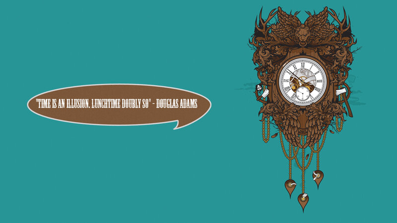 Cuckoo Clock Illustration — Teal