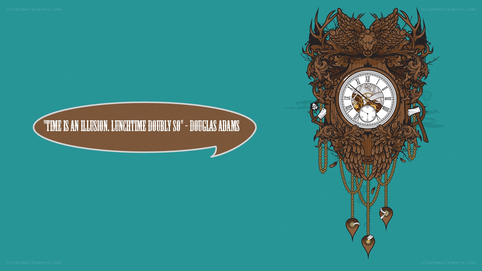 Cuckoo clock with quote